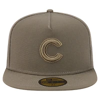 Casquette ajustée A-Frame 59FIFTY pour homme New Era, coloris olive des Chicago Cubs