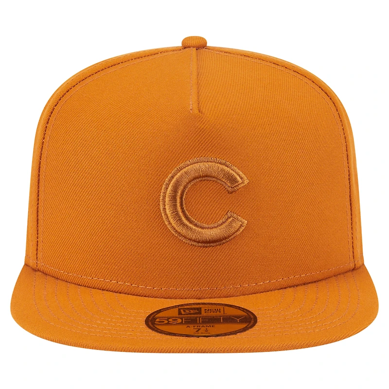 Casquette ajustée A-Frame 59FIFTY orange des Chicago Cubs pour homme New Era