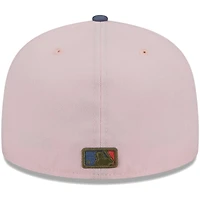 Men's New Era Pink/Blue Chicago Cubs  Olive Undervisor 59FIFTY Fitted Hat