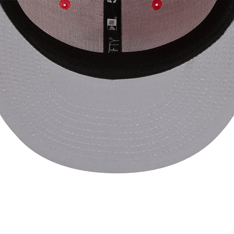 Casquette ajustée 59FIFTY Spring Color Two-Tone pour homme des Chicago Cubs New Era, rouge/lavande