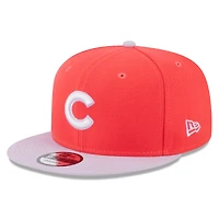 Casquette Snapback 9FIFTY Spring Basic Two-Tone pour homme Chicago Cubs New Era rouge/violet