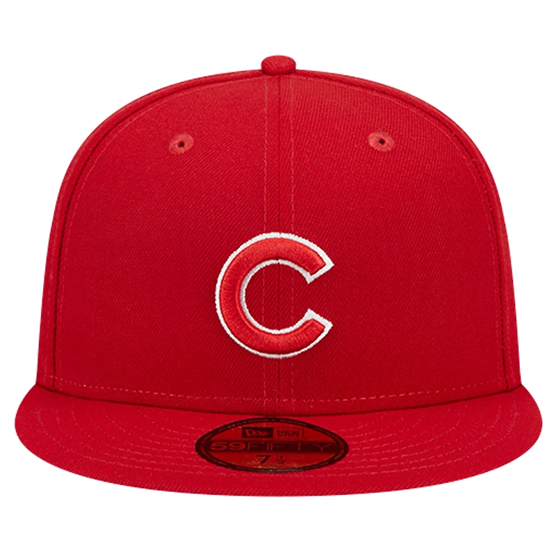 Casquette ajustée 59FIFTY rouge avec logo des Chicago Cubs New Era pour homme