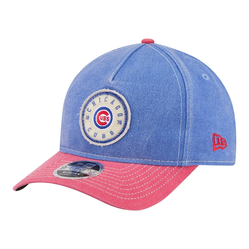 Men's New Era Royal/Red Chicago Cubs Felt M-Crown 9FORTY Adjustable Hat