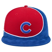 Men's New Era Royal/Red Chicago Cubs Retro Split Corduroy Snapback Hat