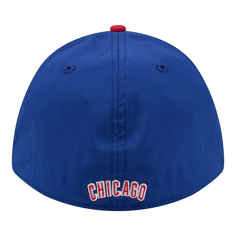Casquette New Era Flex 39THIRTY pour homme, bleu royal/rouge, Chicago Cubs, modèle Rope M-Crown A-Frame.