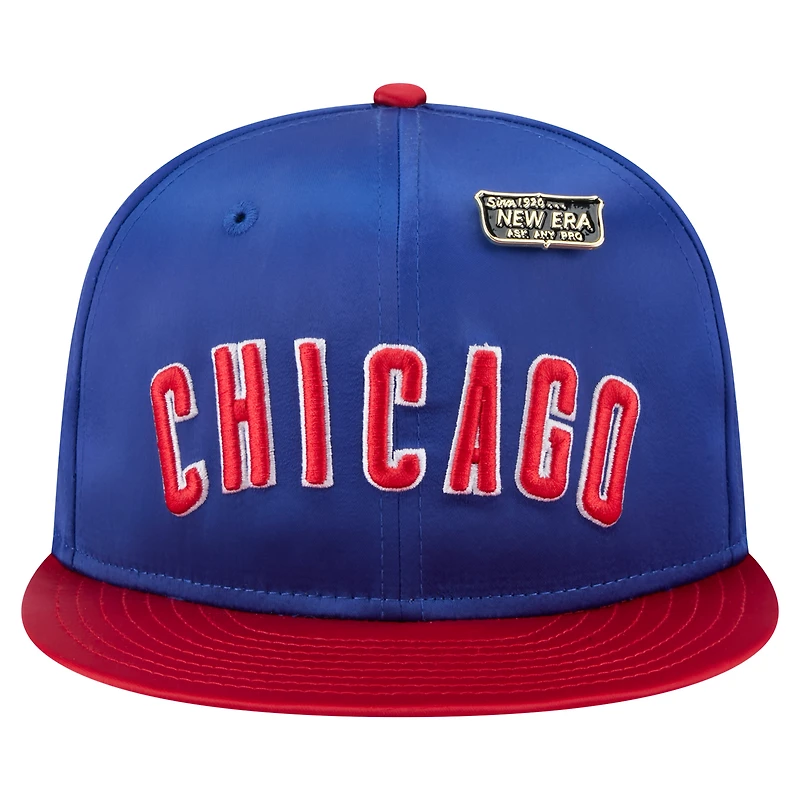 Men's New Era Royal/Red Chicago Cubs Satin 59FIFTY Fitted Hat