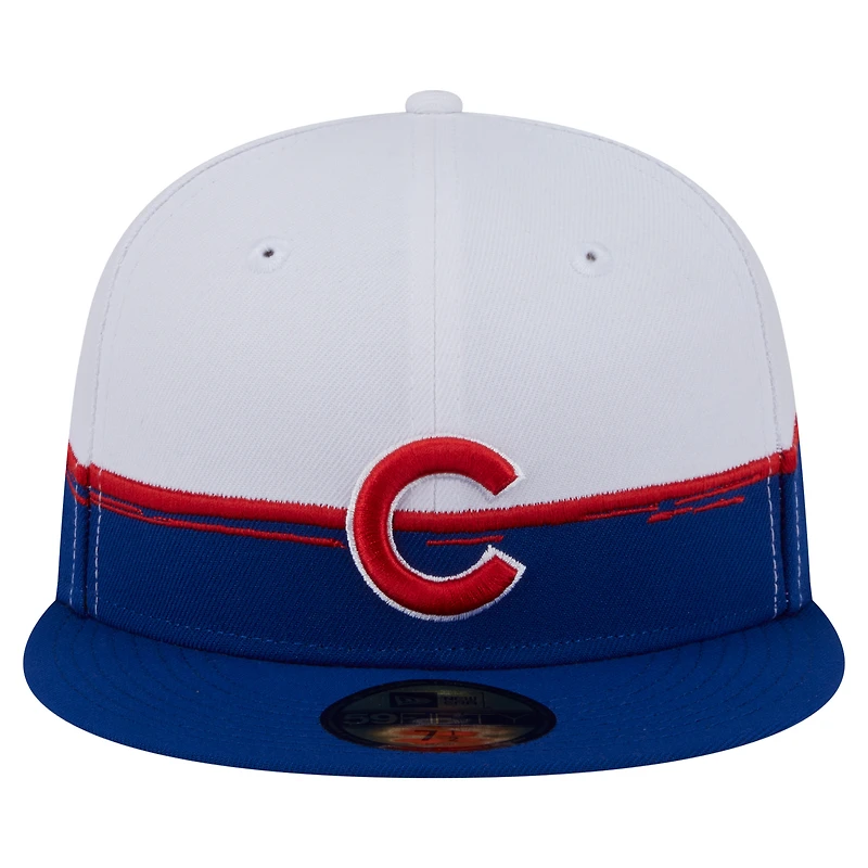 Men's New Era Royal/White Chicago Cubs Paint Stroke 59FIFTY Fitted Hat