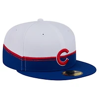 Casquette ajustée 59FIFTY Paint Stroke des Chicago Cubs pour homme New Era Royal/White