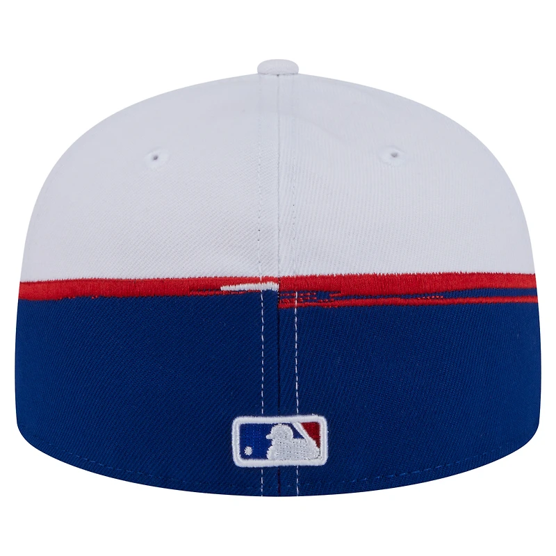 Casquette ajustée 59FIFTY Paint Stroke des Chicago Cubs pour homme New Era Royal/White