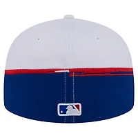 Casquette ajustée 59FIFTY Paint Stroke des Chicago Cubs pour homme New Era Royal/White