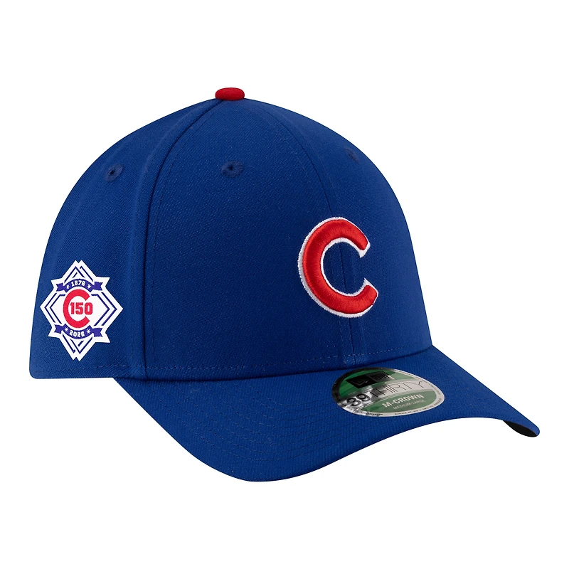 Casquette New Era Royal Chicago Cubs 150e anniversaire 39THIRTY M-Crown Flex pour homme
