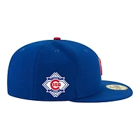 Casquette ajustée New Era Royal Chicago Cubs 150e anniversaire 59FIFTY pour homme