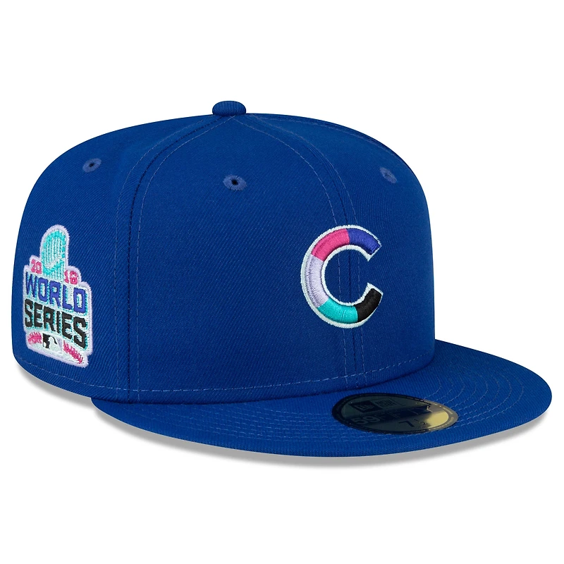 New Era Royal Chicago Cubs 2016 World Series Polar Lights 59FIFTY Casquette ajustée pour homme