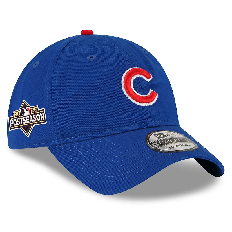 Men's New Era Royal Chicago Cubs 2025 MLB Postseason Side Patch 9TWENTY Adjustable Hat
