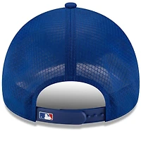 Men's New Era Royal Chicago Cubs 2026 Batting Practice Apex 9FORTY Adjustable Trucker Hat