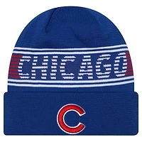Bonnet en tricot à revers Royal Chicago Cubs Authentic Collection pour homme de New Era