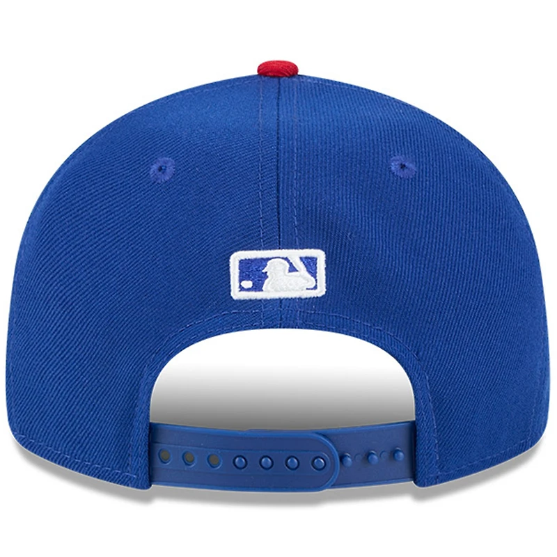 Casquette ajustable New Era Royal Chicago Cubs pour homme, modèle 9FIFTY, style rétro, avec couronne, Hall of Fame