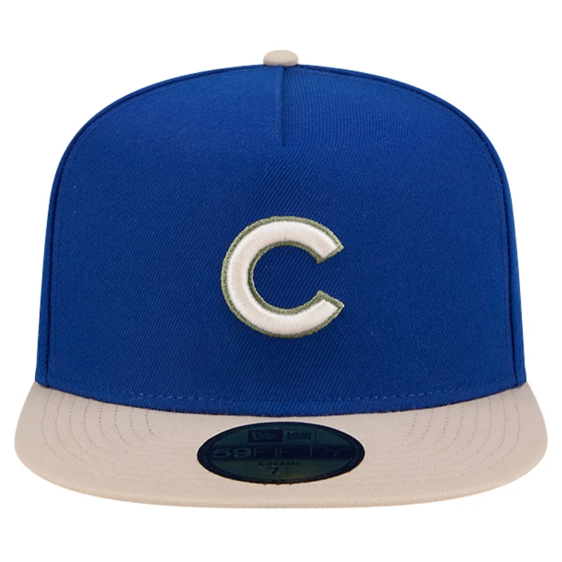 Casquette ajustée 59FIFTY en toile A-FIFTY Royal Chicago Cubs New Era pour hommes