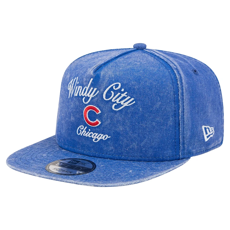 Casquette snapback New Era Royal Chicago Cubs City Slogan A-Frame 9FIFTY pour homme