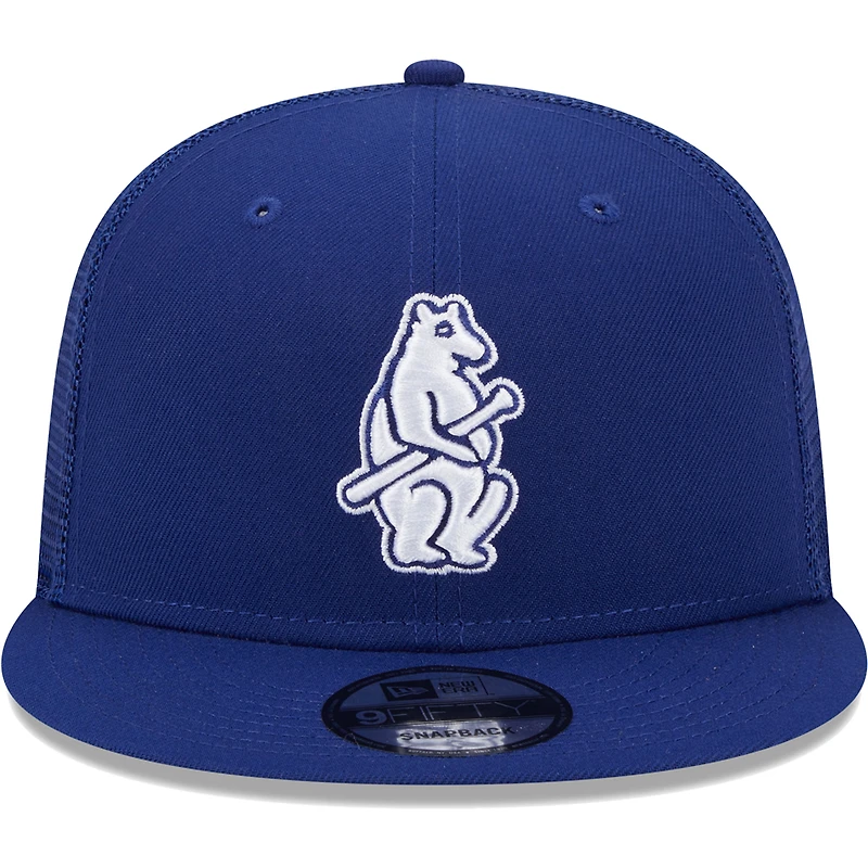 Men's New Era Royal Chicago Cubs Cooperstown Collection Team Color Trucker 9FIFTY Snapback Hat