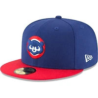 Casquette ajustée New Era Royal Chicago Cubs Cooperstown Collection en laine 59FIFTY pour homme