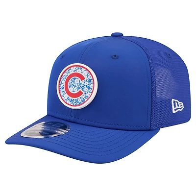 Men's New Era  Royal Chicago Cubs Floral Patch 9SEVENTY Adjustable Hat