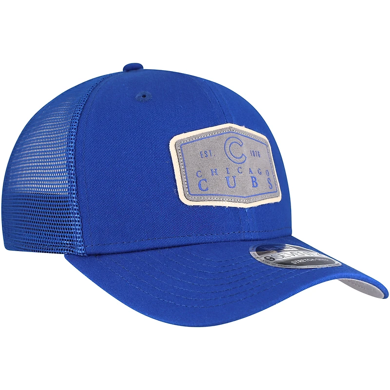Casquette ajustable extensible à boutons-pression pour homme New Era Royal Chicago Cubs Labeled 9SEVENTY
