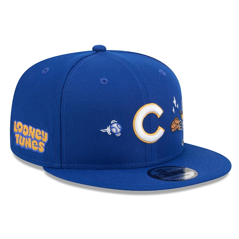 Men's New Era Royal Chicago Cubs Looney Tunes Daffy Duck 9FIFTY Snapback Hat