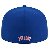 Casquette ajustée New Era Royal Chicago Cubs Overlap 59FIFTY pour homme