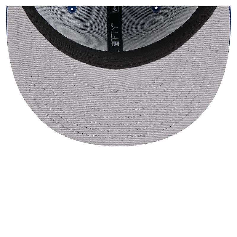 Casquette ajustée New Era Royal Chicago Cubs Overlap 59FIFTY pour homme