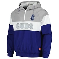 Men's New Era Royal Chicago Cubs Ripstop Raglan Quarter-Zip Hoodie Windbreaker Jacket