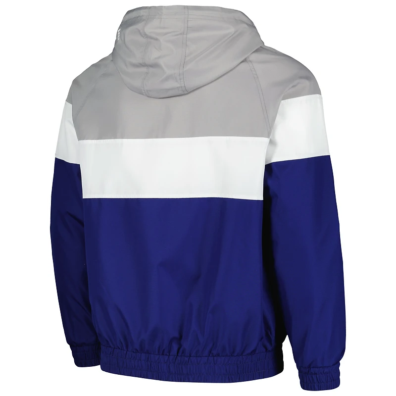 Men's New Era Royal Chicago Cubs Ripstop Raglan Quarter-Zip Hoodie Windbreaker Jacket