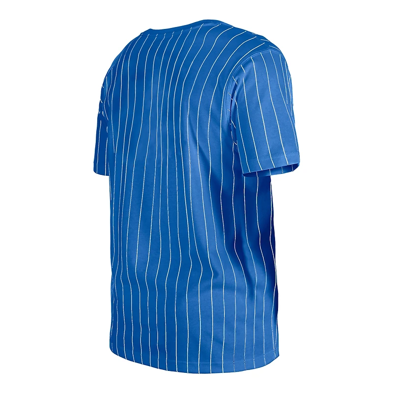 T-shirt à rayures rétro New Era Royal Chicago Cubs pour homme