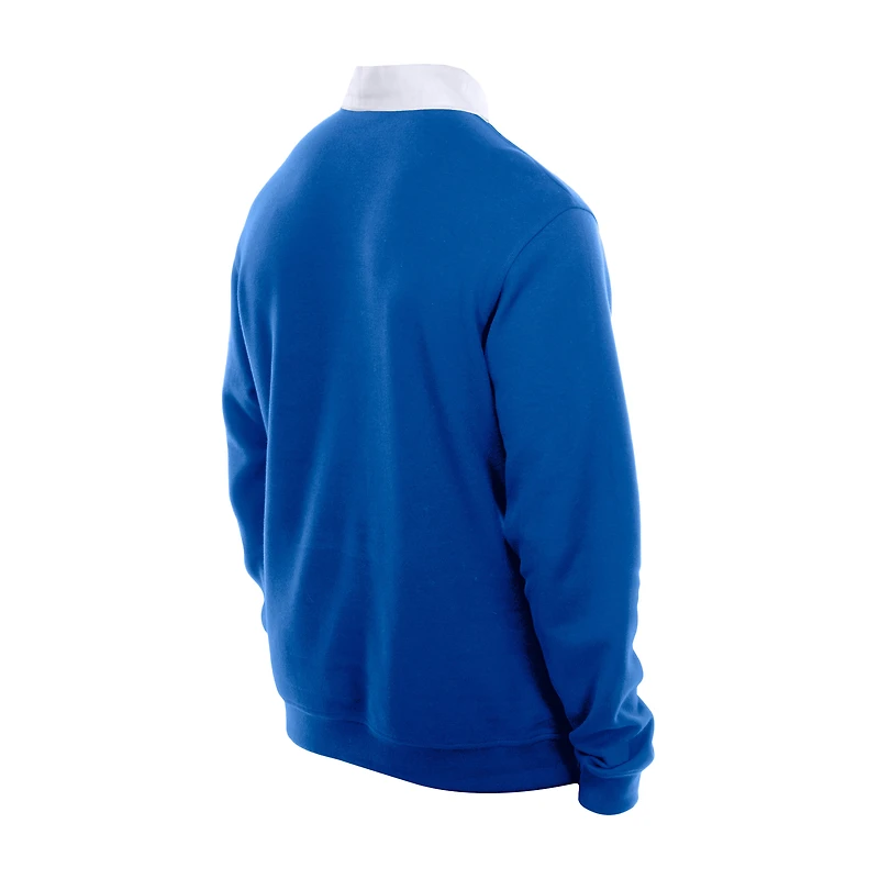 Polo de rugby à blocs couleurs Chicago Cubs Throwback Prep Royal New Era pour homme
