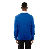 Men's New Era Royal Chicago Cubs Throwback Prep Colorblock Rugby Polo