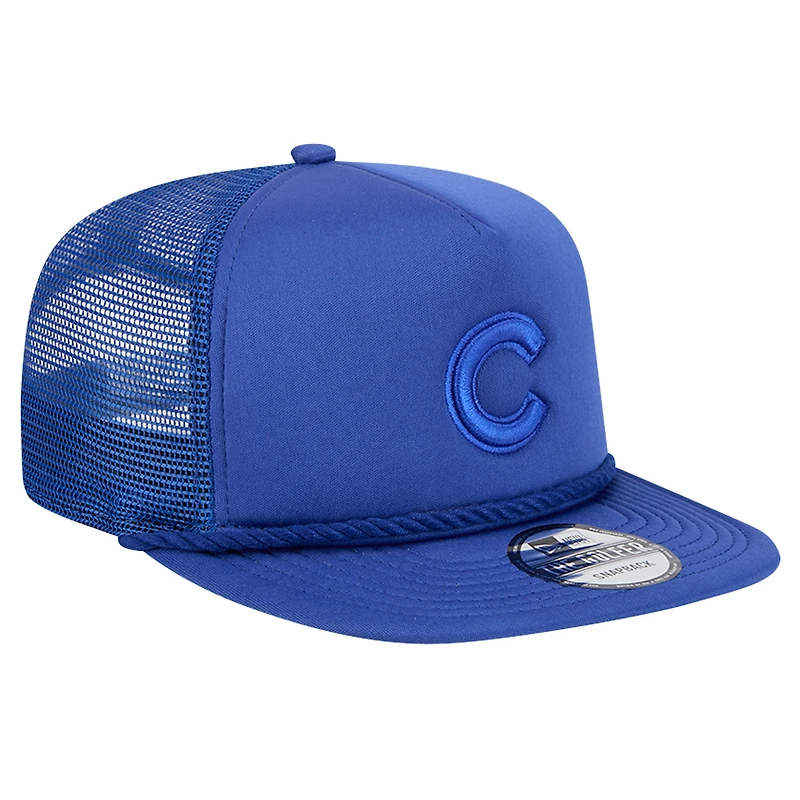 Casquette de golf à visière snapback en maille tonique Chicago Cubs Royal New Era pour homme