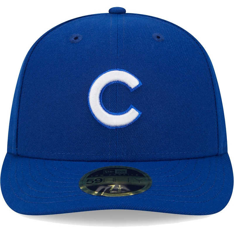 Casquette ajustée 59FIFTY à profil bas avec logo blanc des Cubs de Chicago Royal New Era pour homme