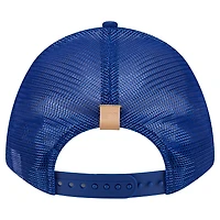 Men's New Era Stone/Royal Chicago Cubs Text A-Frame Trucker 9FORTY Hat