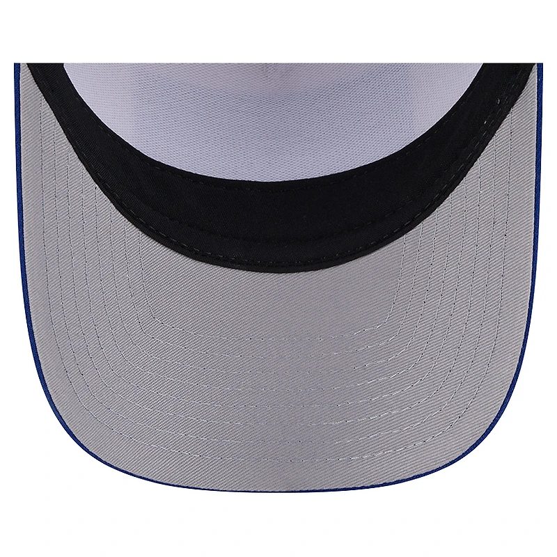 Men's New Era Stone/Royal Chicago Cubs Text A-Frame Trucker 9FORTY Hat