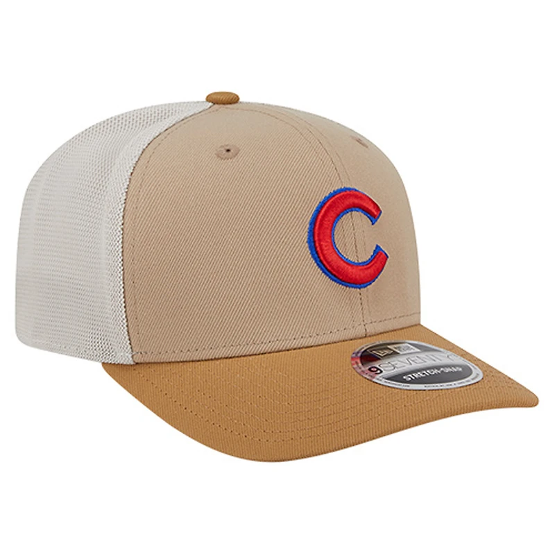 Men's New Era  Stone Chicago Cubs 9SEVENTY Trucker Adjustable Hat