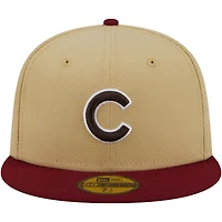 Men's New Era Vegas Gold/Cardinal Chicago Cubs 2-Tone 59FIFTY Fitted Hat