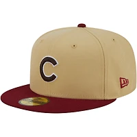 Men's New Era Vegas Gold/Cardinal Chicago Cubs 2-Tone 59FIFTY Fitted Hat