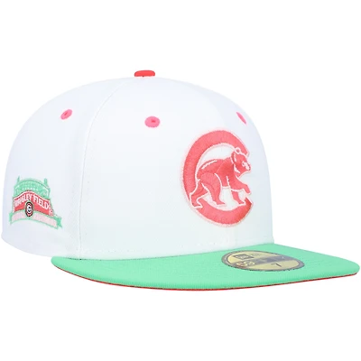 Casquette ajustée 59FIFTY Chicago Cubs Watermelon Lolli New Era pour homme, blanc/vert