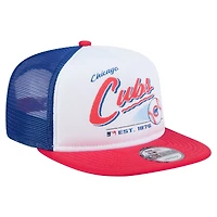 Men's New Era White/Red Chicago Cubs Retro Script Trucker 9FIFTY Snapback Hat