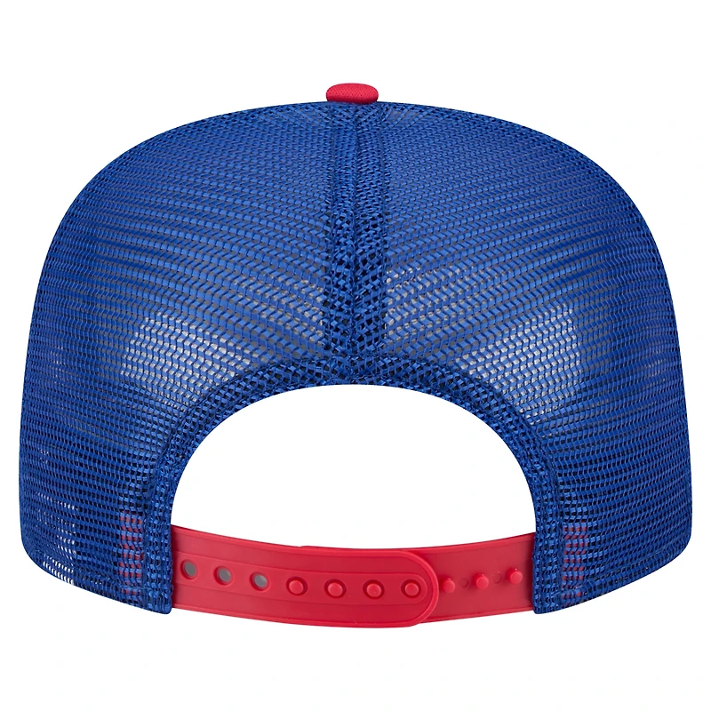 Casquette snapback New Era 9FIFTY blanche/rouge pour homme, style rétro des Chicago Cubs