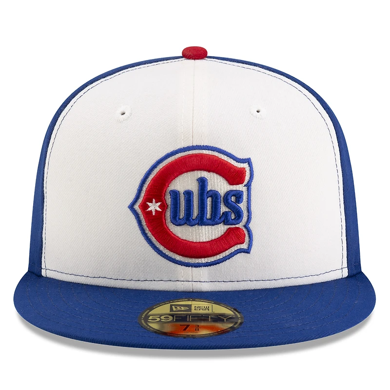 Casquette ajustée 59FIFTY On-Field des Chicago Cubs, collection alternative authentique, blanche/bleue New Era pour homme