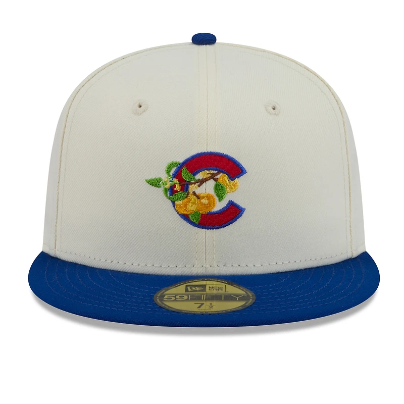 Men's New Era White/Royal Chicago Cubs Blossom 59FIFTY Fitted Hat