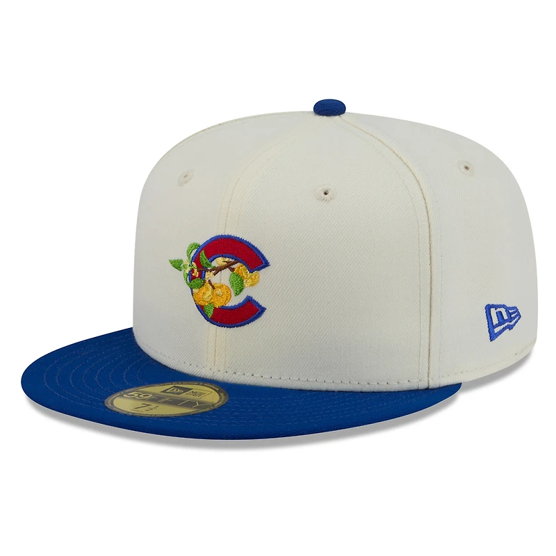 Men's New Era White/Royal Chicago Cubs Blossom 59FIFTY Fitted Hat