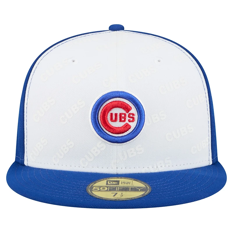Men's New Era White/Royal Chicago Cubs Repeat 59FIFTY Fitted Hat