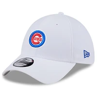 Casquette 39THIRTY Flex blanche des Chicago Cubs de New Era pour homme